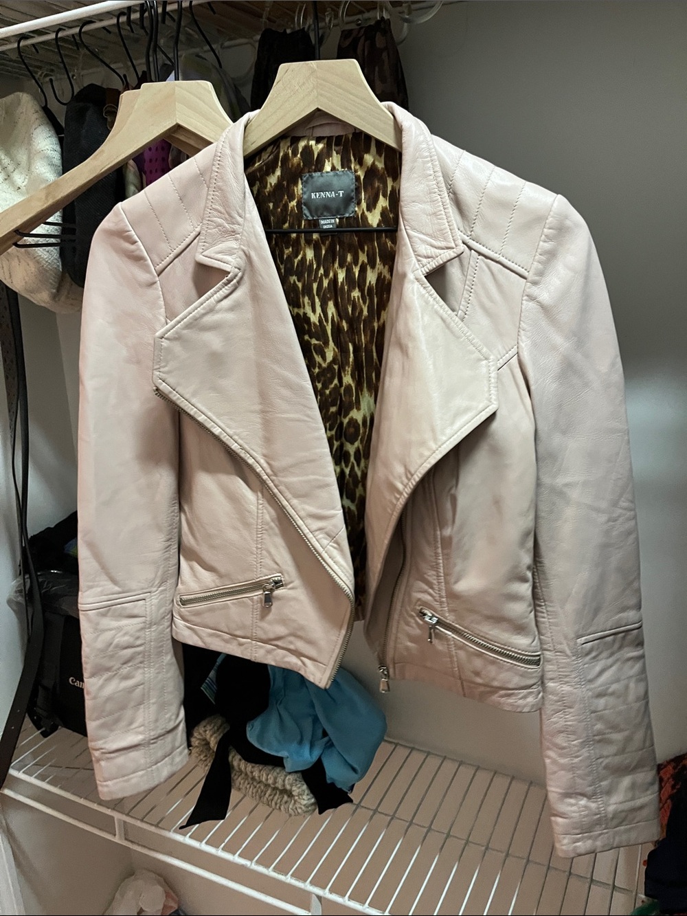 Blush Pink Leather Jacket